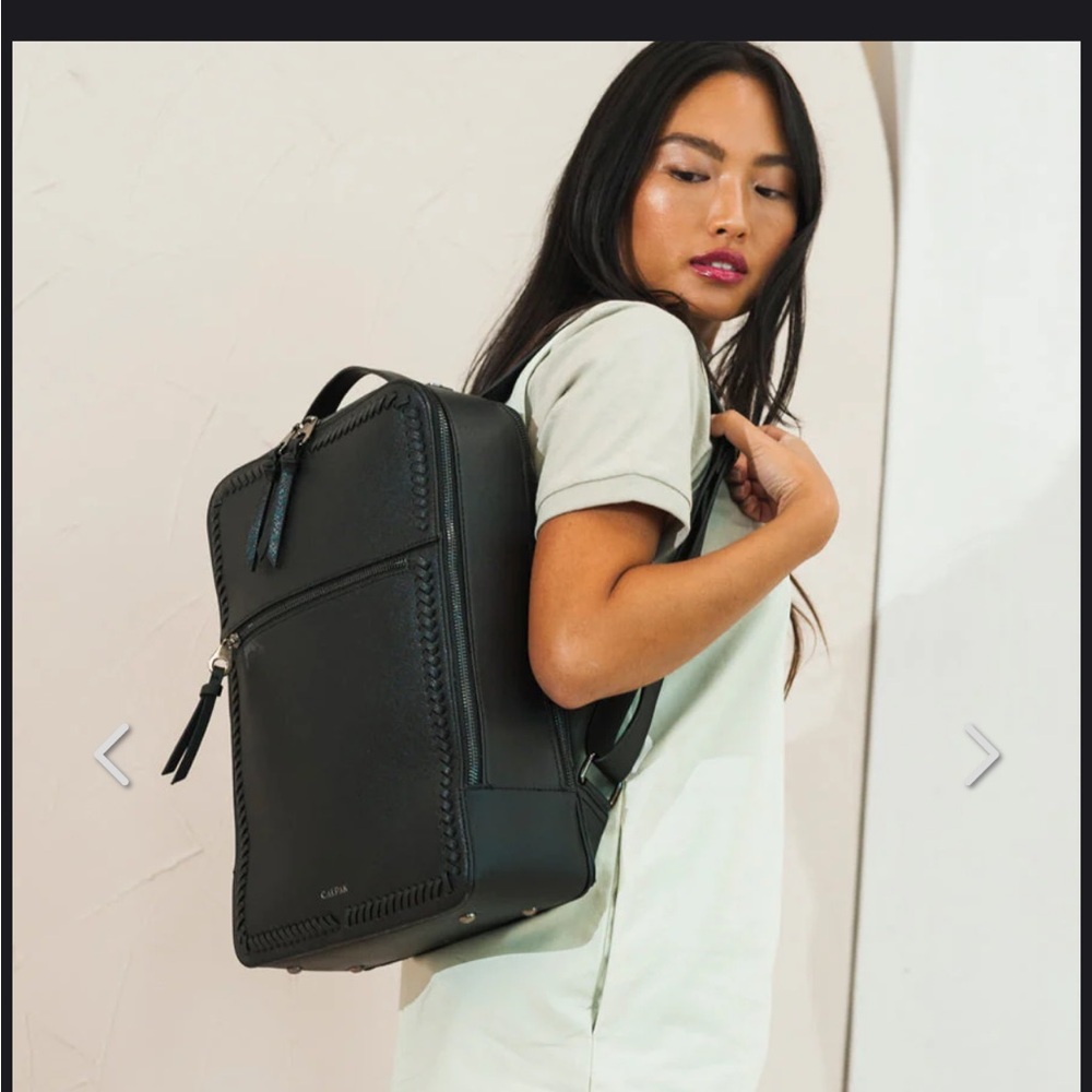 CALPAK Kaya 15 inch Laptop Backpack in Gunmetal Black